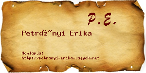 Petrányi Erika névjegykártya