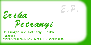erika petranyi business card